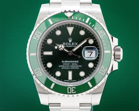 black rolex green face|Rolex submariner green face price.